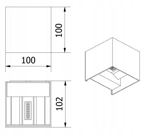 OPRAWA LED MISSOURI-O, 7W, 540lm, IP54, IK08, 4000K, KWADRAT, CZARNY
