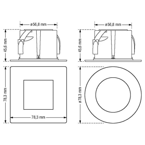 Oprawa LED schodowa, kwadratowa, czarny mat / YCB177B