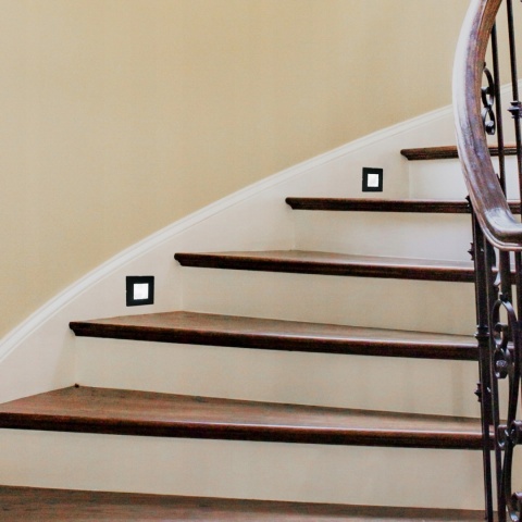 Oprawa LED schodowa, kwadratowa, czarny mat / YCB177B