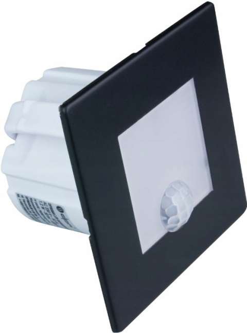 Oprawa LED schodowa z czujnikiem ruchu, kwadratowa, czarny mat / YCB177B-PIR
