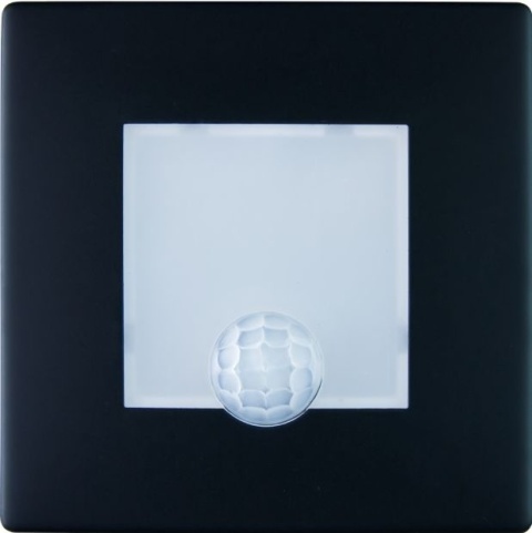 Oprawa LED schodowa z czujnikiem ruchu, kwadratowa, czarny mat / YCB177B-PIR