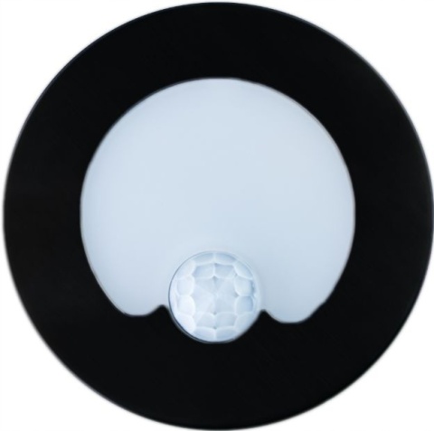 Oprawa LED schodowa z czujnikiem ruchu, okrągła, czarny mat / YCB178B-PIR