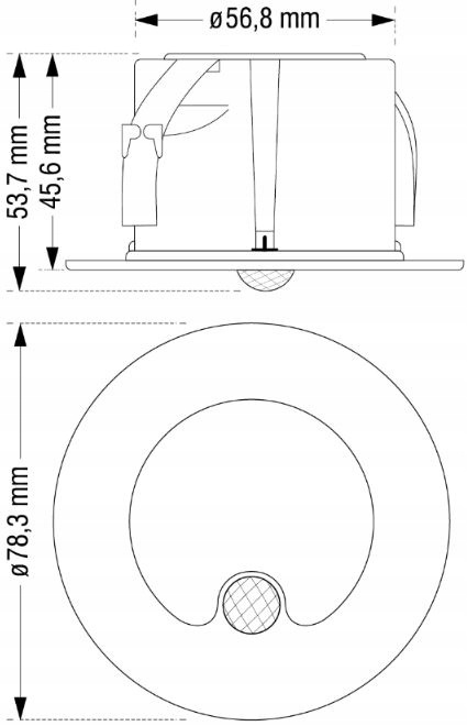 Oprawa LED schodowa z czujnikiem ruchu, okrągła, czarny mat / YCB178B-PIR