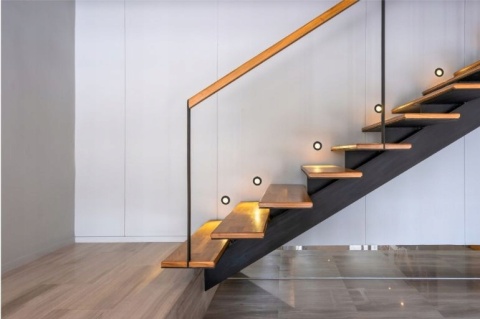 Oprawa LED schodowa z czujnikiem ruchu, okrągła, czarny mat / YCB178B-PIR