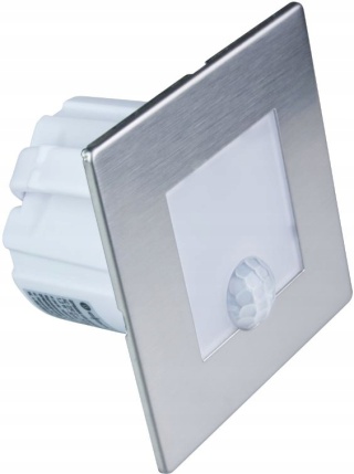 Oprawa LED schodowa z czujnikiem ruchu, okrągła, srebrna / YCB177S-PIR