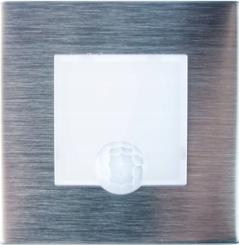 Oprawa LED schodowa z czujnikiem ruchu, okrągła, srebrna / YCB177S-PIR