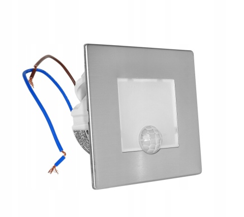 Oprawa LED schodowa z czujnikiem ruchu, okrągła, srebrna / YCB177S-PIR