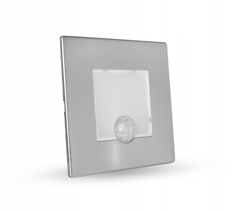 Oprawa LED schodowa z czujnikiem ruchu, okrągła, srebrna / YCB177S-PIR