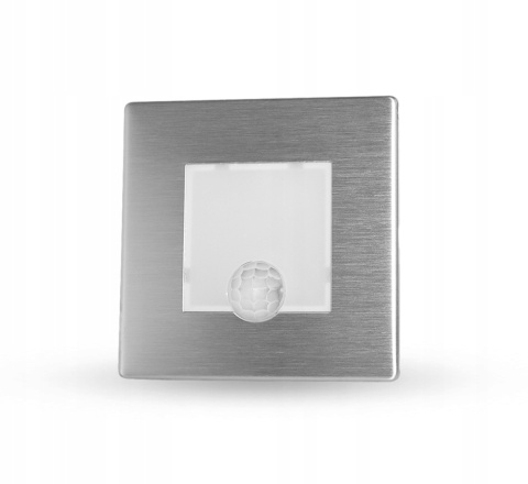 Oprawa LED schodowa z czujnikiem ruchu, okrągła, srebrna / YCB177S-PIR