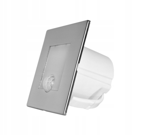 Oprawa LED schodowa z czujnikiem ruchu, okrągła, srebrna / YCB177S-PIR