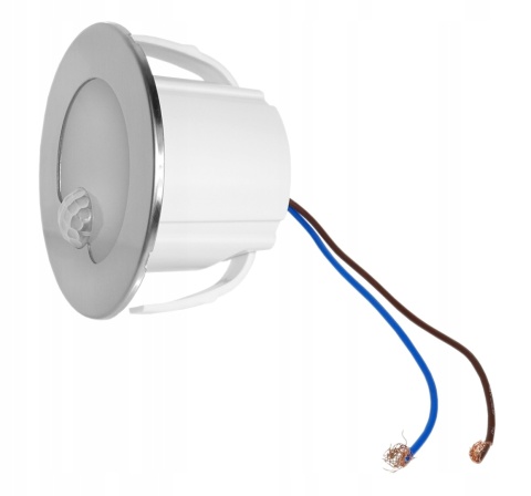 Oprawa LED schodowa z czujnikiem ruchu, okrągła, srebrna / YCB178S-PIR