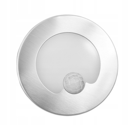 Oprawa LED schodowa z czujnikiem ruchu, okrągła, srebrna / YCB178S-PIR