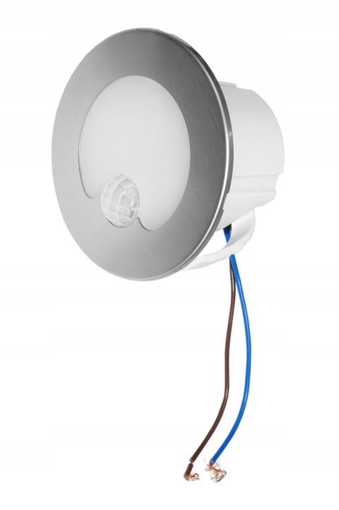 Oprawa LED schodowa z czujnikiem ruchu, okrągła, srebrna / YCB178S-PIR