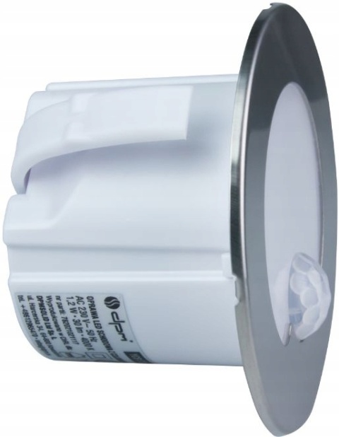 Oprawa LED schodowa z czujnikiem ruchu, okrągła, srebrna / YCB178S-PIR