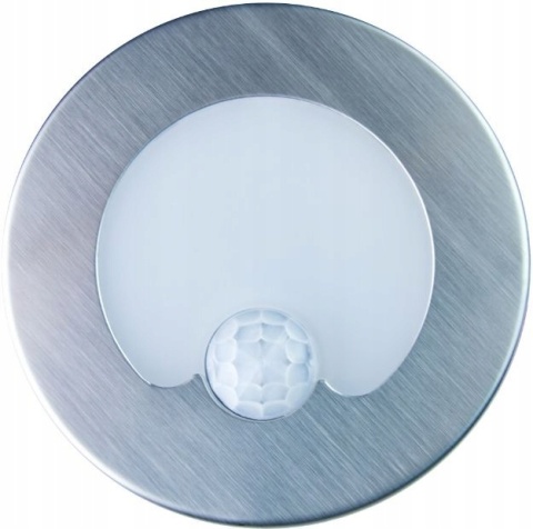 Oprawa LED schodowa z czujnikiem ruchu, okrągła, srebrna / YCB178S-PIR