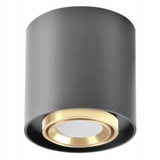 Oprawa natynk. XENO GU10 okrągła czarna+złoty ring regul.