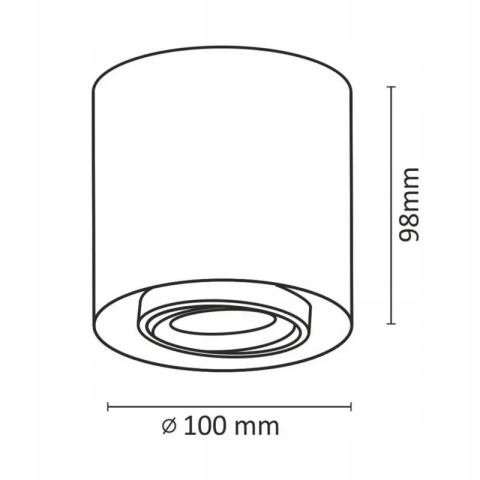 Oprawa natynk. XENO GU10 okrągła czarna+złoty ring regul.