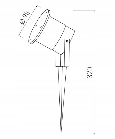 Oprawa ogrodowa DIEGO, GU10, MAX. 35W, IP65, AC220-240V, 50/60Hz, czarna