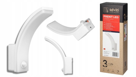 Oprawa ogrodowa FRENIT LED 20W, z PIR.2300lm, IP65, 4000K, funkcja przyciemnienia, biała