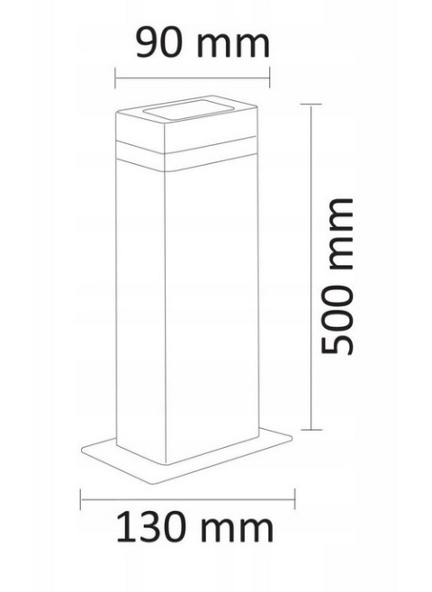 Oprawa ogrodowa GILBERT stojąca czarna 50cm