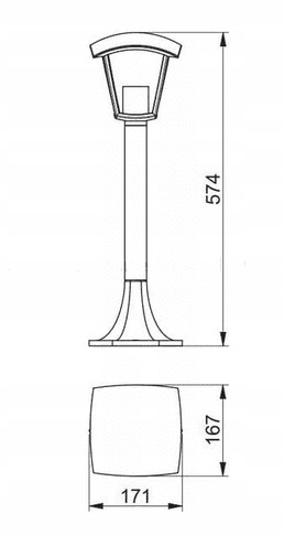 Oprawa ogrodowa MARINA-P,E27, MAX.20W, słupek, czarna