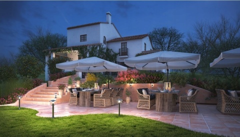 Oprawa ogrodowa MARINA-P,E27, MAX.20W, słupek, czarna