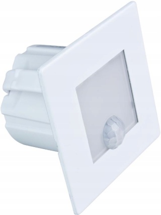 Oprawa schodowa LED z czujnikiem ruchu, kwadratowa, biała / YCB177W-PIR
