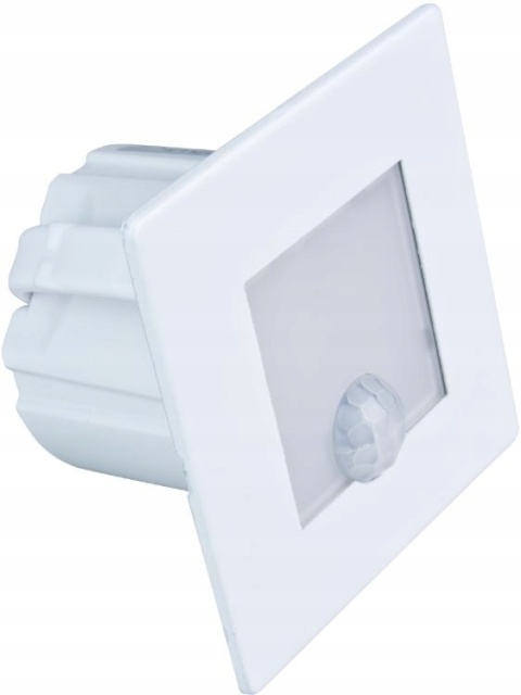 Oprawa schodowa LED z czujnikiem ruchu, kwadratowa, biała / YCB177W-PIR
