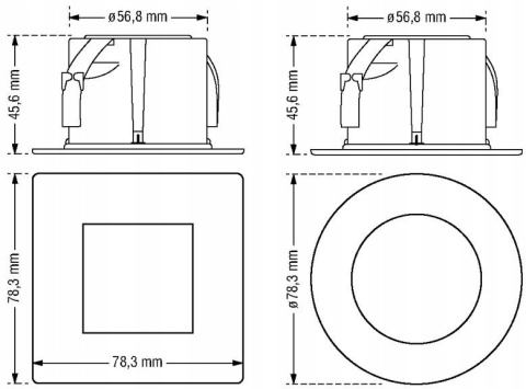 Oprawa schodowa LED z czujnikiem ruchu, okrągła, biała / YCB178W-PIR