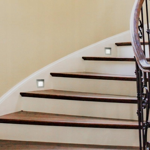 Oprawa schodowa LED z czujnikiem ruchu, okrągła, biała / YCB178W-PIR