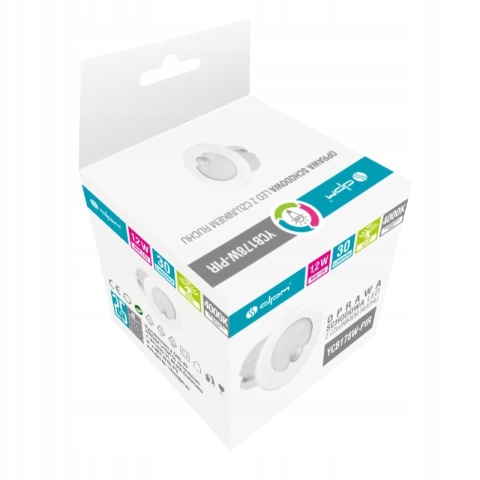 Oprawa schodowa LED z czujnikiem ruchu, okrągła, biała / YCB178W-PIR