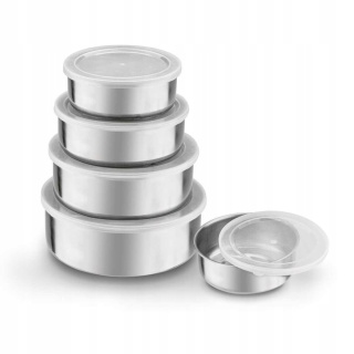 Zestaw misek STAL NIERDZEWNA z pokrywkami TADAR 10-18cm 5 szt.