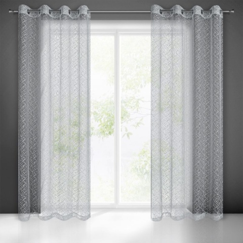 FIRANA GOTOWA srebrna na przelotkach Amanda 140x250 FIRANA GOTOWA srebrna na przelotkach Amanda 140x250