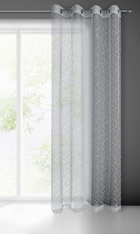 FIRANA GOTOWA srebrna na przelotkach Amanda 140x250 FIRANA GOTOWA srebrna na przelotkach Amanda 140x250