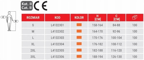 KAMIZELKA OSTRZEGAWCZA 4 PASY, POMARAŃCZOWA, "XL", CE, LAHTI