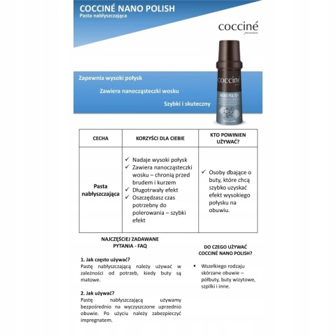 Czarna pasta do butów Coccine Nano Polish 75 ml