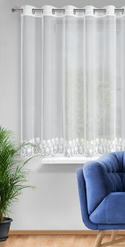 FIRANA GOTOWA biała koronka z przelotkami Saide 300x150
