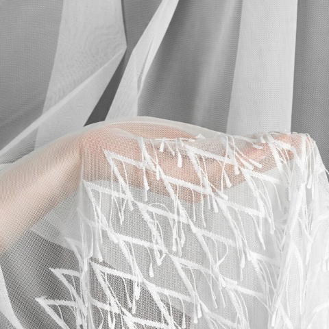 FIRANA GOTOWA biała na taśmie Amy 150x300