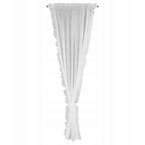 FIRANA GOTOWA biała z etaminy z kryształkami na taśmie Kathy 140x270 FIRANA GOTOWA biała z etaminy z kryształkami na taśmie Kathy 140x270