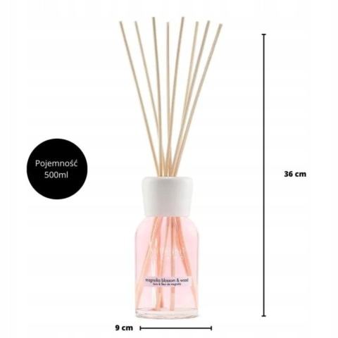 MILLEFIORI MILANO MAGNOLIA BLOSSOM & WOOD uzupełniacz do pałeczek 500 ml MILLEFIORI MILANO MAGNOLIA BLOSSOM & WOOD uzupełniacz do pałeczek 500 ml