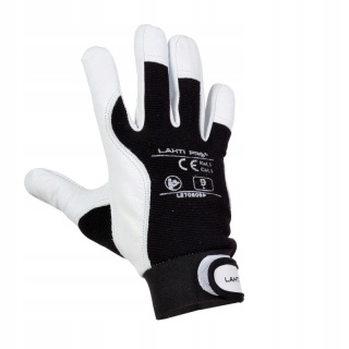 RĘKAWICE ZE SKÓRY KOZ. CZAR. L270809P, KARTA, "9", CE, LAHTI