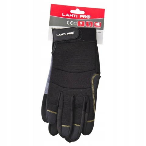 Rękawice Ochronne Warsztatowe Czarne, Rozmiar 11, Certyfikat CE