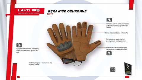 Rękawice Warsztatowe TPR Szare L281410P, Set 10, CE, Lahti