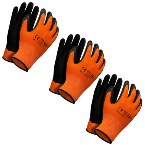 Rękawice robocze rozmiar 7 komplet 3 par FOAM