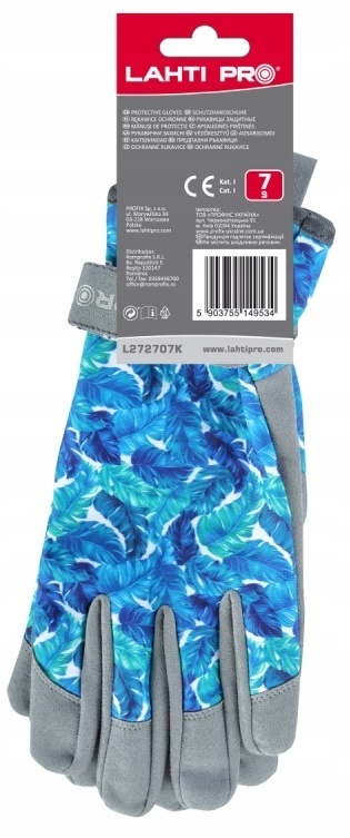 Rękawice robocze skóra syntetyczna, kwiatki, CE, rozmiar 9