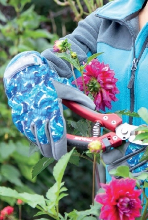 Rękawice robocze skóra syntetyczna, kwiatki, CE, rozmiar 9