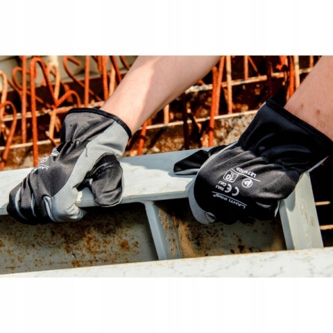 Rękawice robocze szare ze skóry syntetycznej