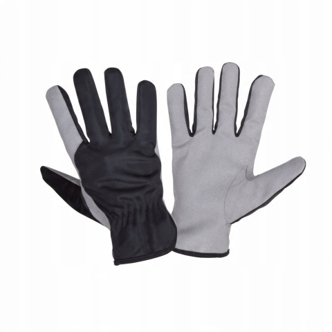 Rękawice robocze szare ze skóry syntetycznej