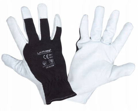 Rękawice robocze z naturalnej skóry - czarne