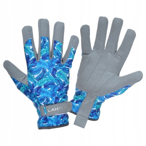 Rękawice skóra syntetyczna KWIATKI L272708P - rozmiar 8